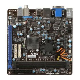 E350IS-E45 MSI Socket On Board AMD E-350 APU Chipset AMD E-350 APU Processors Support DDR3 2x DIMM 4x SATA 6.0Gb/s Mini ITX Motherboard (Refurbished)