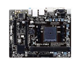 GA-F2A68HM-HD2 Gigabyte Socket FM2+ AMD A68H Chipset AMD A-Series/ AMD Athlon Processors Support DDR3 2x DIMM 4x SATA 6.0Gb/s Micro-ATX Motherboard (Refurbished)