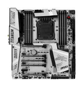 X99AXPOWERGAMINGTITANIUM MSI Socket 2011-3 Intel X99 Chipset Core i7 Extreme Edition Processors Support DDR4 8x DIMM 10x SATA 6.0Gb/s Extended-ATX Motherboard (Refurbished) X99A XPOWER GAMING TITANIUM