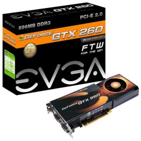 896-P3-1266-ER EVGA Nvidia GeForce GTX 260 FTW Edition 896MB GDDR3 448-Bit PCI-Express 2.0 x16 Video Graphics Card