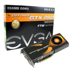 896-P3-1266-BR EVGA Nvidia GeForce GTX 260 FTW Edition 896MB GDDR3 448-Bit PCI-Express 2.0 x16 Video Graphics Card