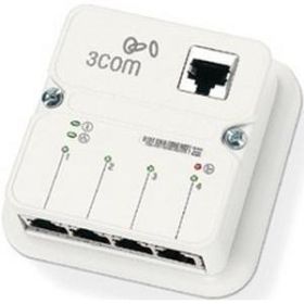 3CNJ225FX-ST 3Com Intellijack Nj225 4-Port Switch Rj45 1-100b-Fx Uplink Switch (Refurbished)