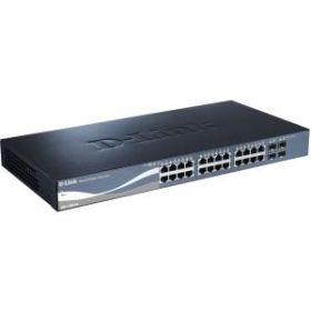 DGS-1500-28P D-Link 10/100/1000Mbps 24-Ports PoE Gigabit SmartPro Switch with 4 SFP Ports (Refurbished)