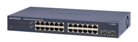 JGS524F-100EUS NetGear ProSafe 24-Ports 10/100/1000Mbps RJ45 Gigabit Rackmount Switch With 2 SFP Slots (Refurbished)