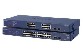 GS716TEU NetGear ProSafe 16-Ports RJ-45 10/100/1000Mbps 1000Base-T Gigabit Ethernet Rack-mountable Smart Managed Switch with 2x 1000Base-X SFP Ports ( (Refurbished)