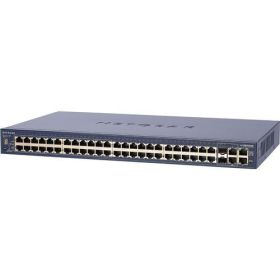 FS752TPSEU NetGear ProSafe 48-Ports 10/100Mbps Stacking Ethernet Smart Switch with 4 Gigabit Ports (Refurbished)