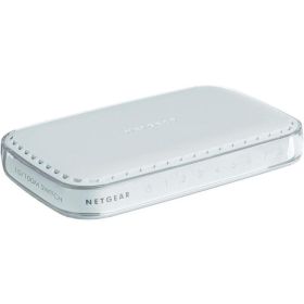 FS608UK NetGear 8-Ports RJ-45 10/100Mbps 10/100Base-TX Fast Ethernet Desktop Switch (Refurbished)