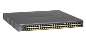 GS748TPS100EUS NetGear ProSafe 48-Ports 10/100/1000Mbps Gigabit Ethernet Smart Stackable PoE Switch with 4 x SFP Ports (Refurbished)