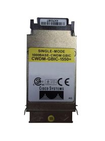 CWDM-GBIC-1550-RF Cisco 1Gbps 1000Base-ZX CWDM Single-mode Fiber 80km 1550nm Duplex SC Connector GBIC Transceiver Module (Refurbished)