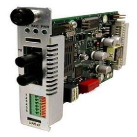 CRS4F3211-100 Transition Terminal Block 1.2 Kilometers/0.7 Miles to 1300 NM Multi-Mode (ST) 2 Kilometers/1.2 Miles for RS422/485 Point System Slide-In-Module Media Converter