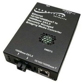 SMEFG1013-100 Transition 10/100/1000Base-T (RJ-45) to 1000Base-SX 850 NM Multi-Mode (SC) for Ethernet Remotely Managed Point System Slide-In-Module Media Converter