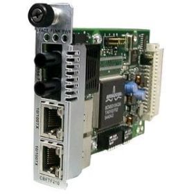 CBFTF1014-140 Transition 4x 10/100Base-TX (RJ-45) to 2x 100Base-FX 1310 NM Single-Mode (SC) 20 Kilometers/12.4 Miles for 10/100 Bridging Slide-in-Module Media Converter