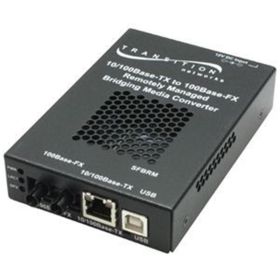 SFBRM1029-191 Transition 10/100Base-TX (RJ-45) to 100Base-BX-U 1550 NM TX / 1310 NM RX Single-Mode (SC) 20 Kilometers/12.4 Miles for High-Temp with DMI Options 10/100 Bridging Stand-Alone Media Converter