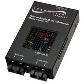 F-SM-MM-02-NA Transition 1300 NM Multi-Mode (SC) 2 Kilometers/1.2 Miles to 1300 NM Single-Mode (SC) 20 Kilometers/12.4 Miles for Stand-Alone Fiber to Fiber Media Converter