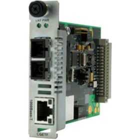 CGETF1029-110 Transition 1000Base-T (RJ45) to 1000Base-LX 1310 NM TX/1550 NM RX Single Fiber Single-Mode SC 20 Kilometers/12.4 Miles for Gigabit Ethernet Point System Slide-In-Module Media Converters