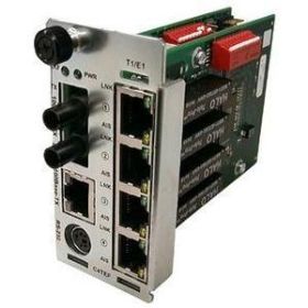 C4TEF1029-110 Transition 4 x T1/E1 1310 MN TX / 1550 NM RX (SC) 20 Kilometers/12.4 Miles to (RJ-48) 1.5 Kilometers/0.9 Miles Plus 10/100Base-TX (RJ-45) for Point System Slide-in-Module Media Converter