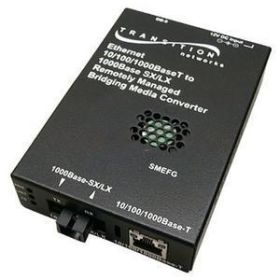 SMEFG1014-100 Transition 10/100/1000Base-T (RJ-45) to 1000Base-LX-10 1310 NM Single-Mode (SC) 10 Kilometers/6.2 Miles for Gigabit Ethernet Stand-Alone Media Converter