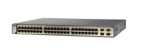 WSC375048PSS1 Cisco 3750 Series 48-Ports 10/100 RJ-45 PoE Managebale Layer3 Rack-mountable 1U Stackable Ethernet Switch with 4x SFP Ports (Refurbished)