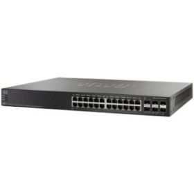 SG500X-24P-K9-NA Cisco 24-Ports 10/100/1000 RJ-45 PoE Manageable Stackable Layer3 Rack-mountable Switch with 4x 10 Gigabit SFP+ Ports (Refurbished)
