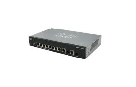 SG300-10MPP-K9-NA Cisco Small Business SG300-10MPP 8-Ports 10/100/1000 PoE+ Gigabit Ethernet Switch with 2x Combo Gigabit SFP Ports (Refurbished)