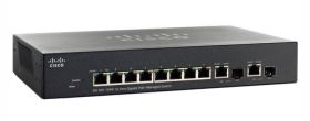 SG300-10PP-K9EU-RF Cisco SG300-10PP 10-Ports 10/100/1000Base-T RJ-45 PoE+ Manageable Layer3 Switch with 2x Shared SFP Slots (Refurbished)