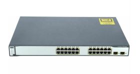 WSC375024PSS2 Cisco 3750 Series 24-Ports RJ-45 PoE Manageable Rack-mountable Switch with 2x SFP Ports (Refurbished)