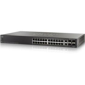 SG500X-24-K9-NA-RF Cisco SG500X-24 24-Ports 10/100/1000Base-T RJ-45 Manageable Layer3 Rack-mountable 1U and Desktop Switch with 4x SFP+ Slots (Refurbished)