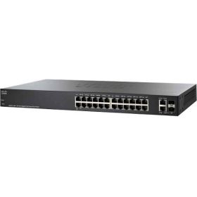 SG220-26P-K9-NA-RF Cisco SG220-26P 26-Ports 10/100/1000Base-T RJ-45 PoE+ Manageable Layer2 Desktop and Rack-mountable Gigabit Switch with 2x Gigabit Ethernet Expansion Slots (Refurbished)