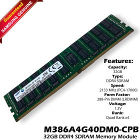 Samsung M386A4G40DM0-CPB0Q 32GB 4DRx4 PC4-2133P-LD0-10-DC0 ECC Server Memory