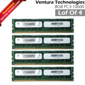 Lot Of 4 Ventura D3-60MM104SV-999 4X8GB PC3-10600 DDR3 1333 2Rx4 Server Memory