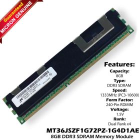 Micron MT36KSF1G72PZ-1G4D1AE 8GB DDR3 PC3-10600 RDIMM 240-Pin Memory Module