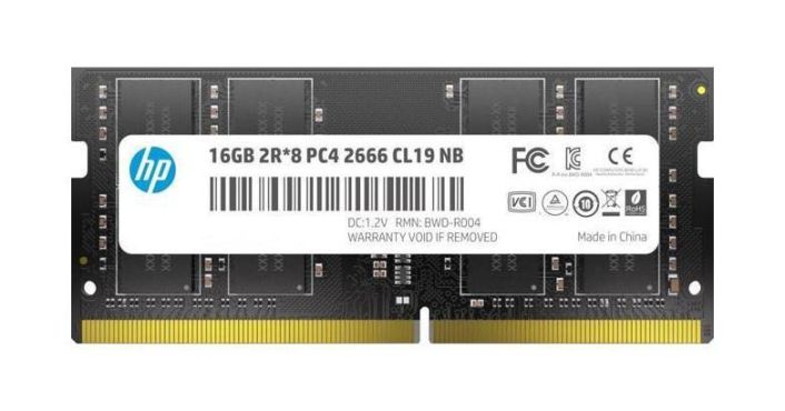 7EH99AA HP 16GB PC4-21300 DDR4-2666MHz non-ECC Unbuffered CL19 260-Pin SoDimm 1.2V Dual Rank Memory Module