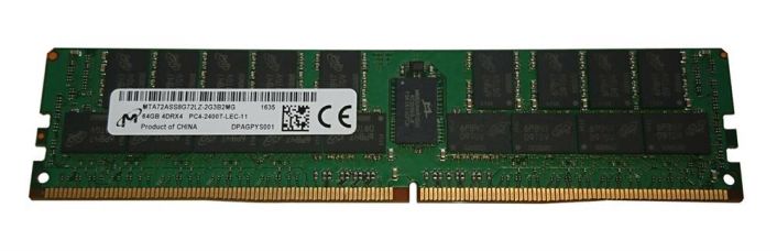 MTA72ASS8G72LZ-2G3B2MG Micron 64GB PC4-19200 DDR4-2400MHz Registered ECC CL17 288-Pin Load Reduced DIMM 1.2V Quad Rank Memory Module