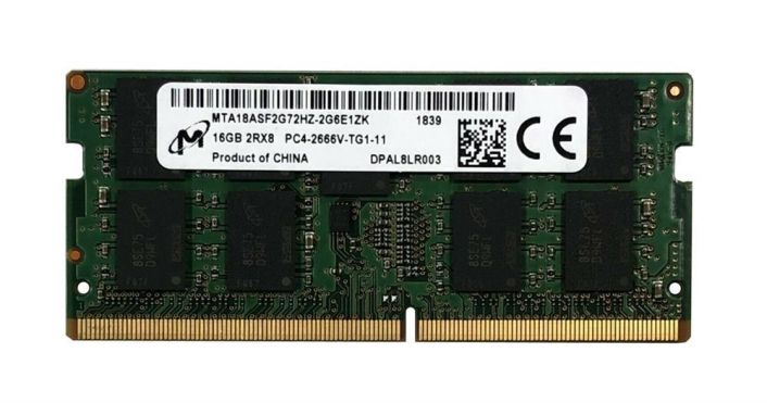MTA18ASF2G72HZ-2G6E1 Micron 16GB PC4-21300 DDR4-2666MHz ECC Unbuffered CL19 260-Pin SoDimm 1.2V Dual Rank Memory Module