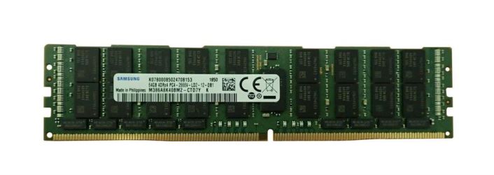 M386A8K40BM2-CTD7Y Samsung 64GB PC4-21300 DDR4-2666MHz Registered ECC CL19 288-Pin Load Reduced DIMM 1.2V Quad Rank Memory Module