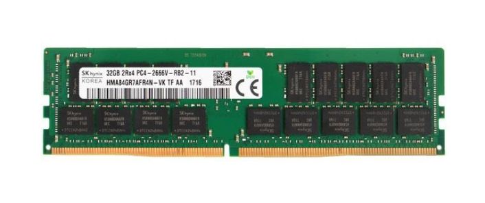 HMA84GR7AFR4N-VKTF-AA Hynix 32GB PC4-21300 DDR4-2666MHz Registered ECC CL19 288-Pin DIMM 1.2V Dual Rank Memory Module