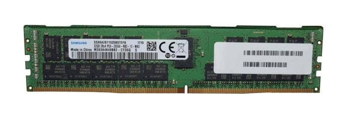 M393A4K40BB2-CTD6Q Samsung 32GB PC4-21300 DDR4-2666MHz Registered ECC CL19 288-Pin DIMM 1.2V Dual Rank Memory Module