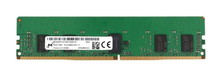 MTA9ASF1G72PZ-2G6D1SI Micron 8GB PC4-21300 DDR4-2666MHz Registered ECC CL19 288-Pin DIMM 1.2V Single Rank Memory Module