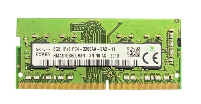 HMA81GS6DJR8N-XN Hynix 8GB PC4-25600 DDR4-3200MHz non-ECC Unbuffered CL22 260-Pin SoDimm 1.2V Single Rank Memory Module