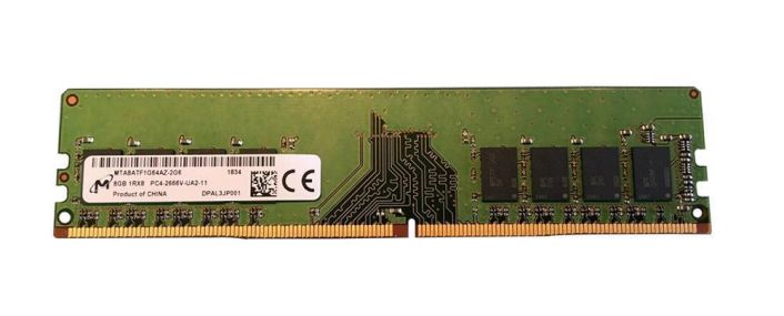 MTA8ATF1G64AZ-2G6J1 Micron 8GB PC4-21300 DDR4-2666MHz non-ECC Unbuffered CL19 288-Pin DIMM 1.2V Single Rank Memory Module