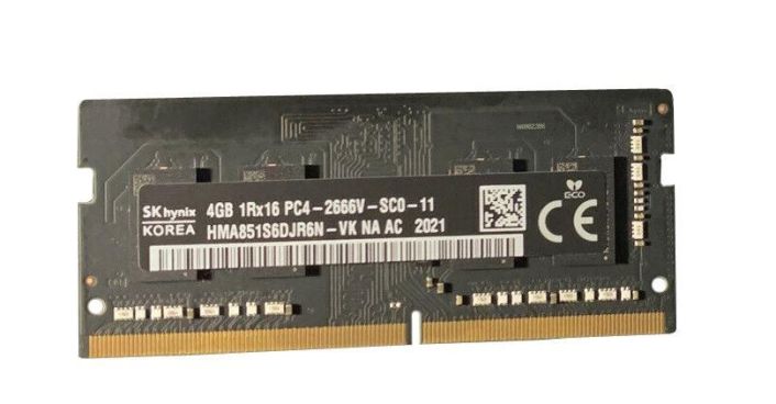 HMA851S6DJR6N-VKNA Hynix 4GB PC4-21300 DDR4-2666MHz non-ECC Unbuffered CL19 260-Pin SoDimm 1.2V Single Rank Memory Module