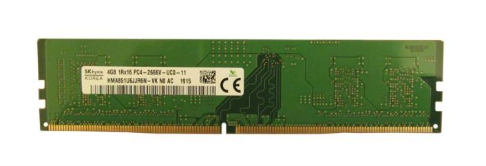 HMA851U6JJR6N-VKN0-AC Hynix 4GB PC4-21300 DDR4-2666MHz non-ECC Unbuffered CL19 288-Pin DIMM 1.2V Single Rank Memory Module