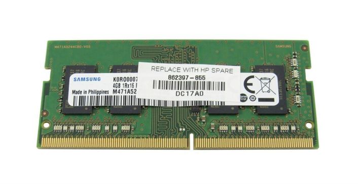 862397-855 HP 4GB PC4-19200 DDR4-2400MHz non-ECC Unbuffered CL17 260-Pin SoDimm 1.2V Single Rank Memory Module