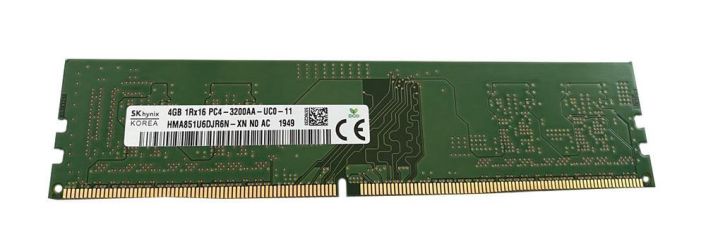 HMA851U6DJR6N-XNN0 Hynix 4GB PC4-25600 DDR4-3200MHz non-ECC Unbuffered CL22 288-Pin DIMM 1.2V Single Rank Memory Module