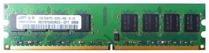 M378T5663EH3-CF7 Samsung 2GB PC2-6400 DDR2-800MHz non-ECC Unbuffered CL6 240-Pin DIMM Dual Rank Memory Module