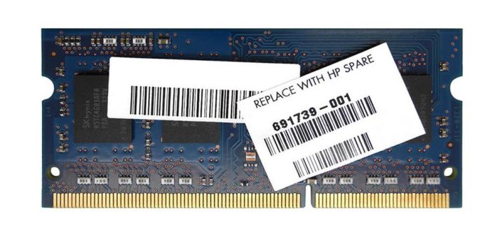 691739-005 HP 2GB PC3-12800 DDR3-1600MHz non-ECC Unbuffered CL11 204-Pin SoDimm 1.35V Low Voltage Dual Rank Memory Module