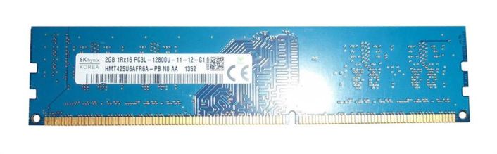 HMT425U6AFR6A-PBN0-AA Hynix 2GB PC3-12800 DDR3-1600MHz non-ECC Unbuffered CL11 240-Pin DIMM 1.35V Low Voltage Single Rank Memory Module