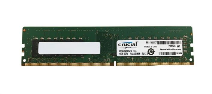 CT16G4DFD8213.16FA1 Crucial 16GB PC4-17000 DDR4-2133MHz non-ECC Unbuffered CL15 288-Pin DIMM 1.2V Dual Rank Memory Module