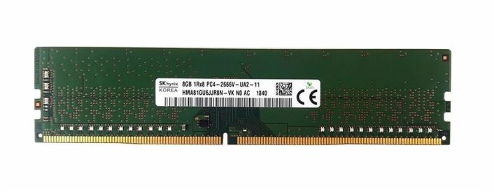 HMA81GU6JJR8N-VK Hynix 8GB PC4-21300 DDR4-2666MHz non-ECC Unbuffered CL19 288-Pin DIMM 1.2V Single Rank Memory Module