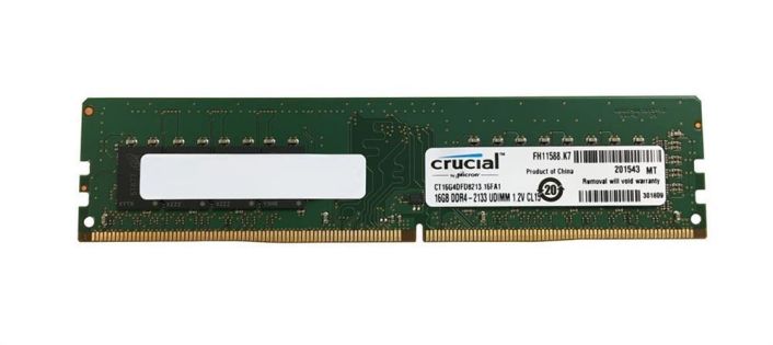 CT16G4DFD8213.C16FH1 Crucial 16GB PC4-17000 DDR4-2133MHz non-ECC Unbuffered CL15 288-Pin DIMM 1.2V Dual Rank Memory Module